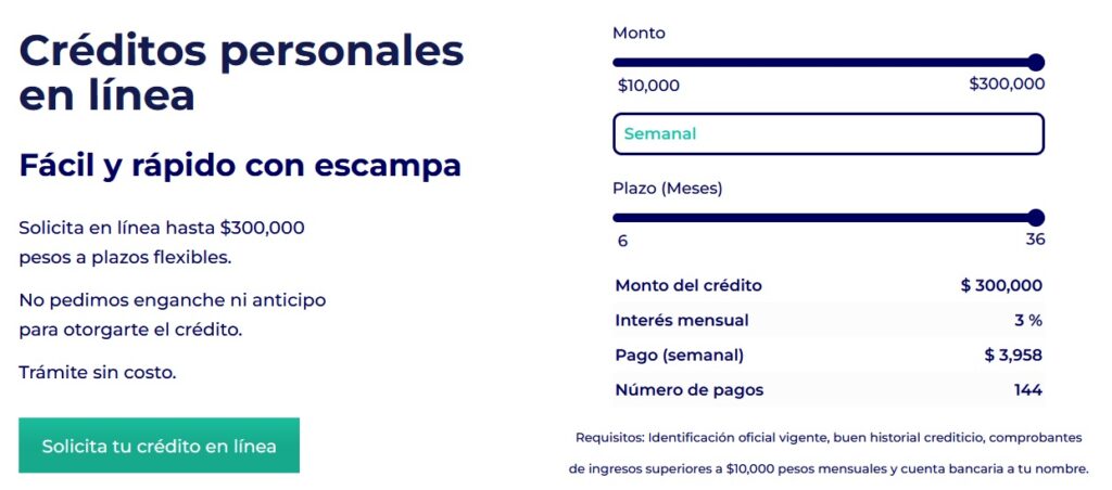 Escampa préstamos personales en linea Escampa préstamos personales en linea